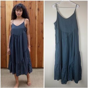 CP SHADES Sandrine Linen Tiered Midi Sun Dress